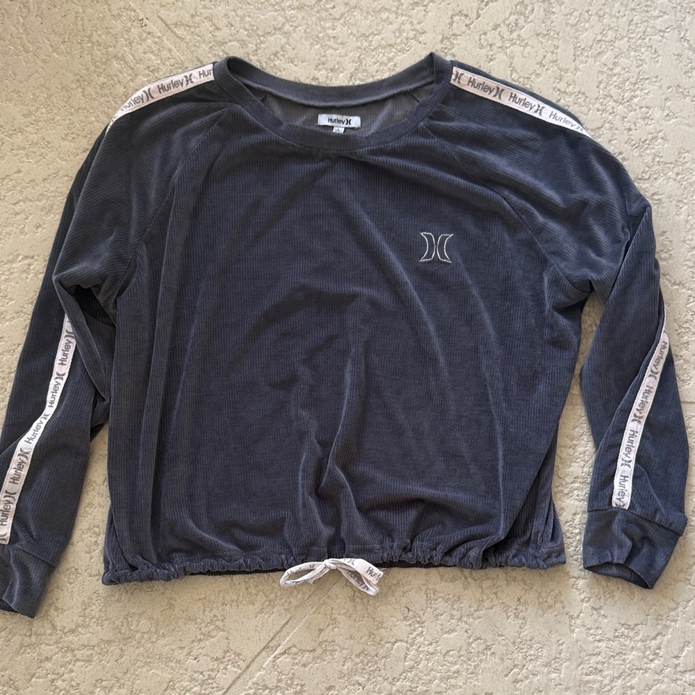 Hurley Dark Gray Cozy Sweatshirt with Logo Tape